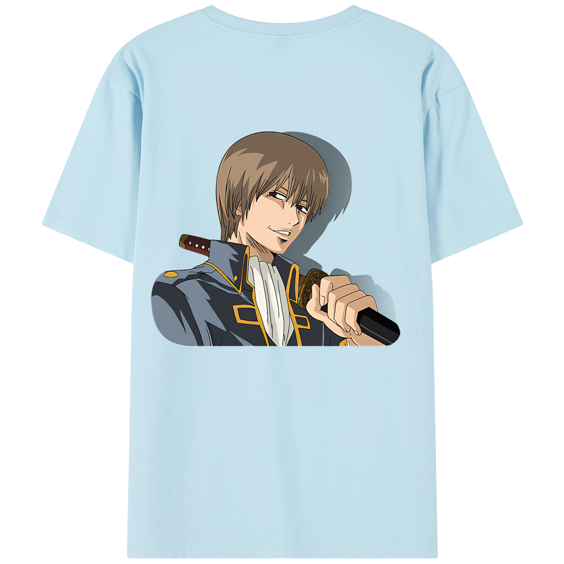 （画像用） ぎんたま 坂田銀時（さかたぎんとき） 神楽 志村新八（しむら しんぱち） GINTAMA Sakata Gintoki Kagura Shimura Shinpachi 綿100％半袖Tシャツ（背面プリント）
